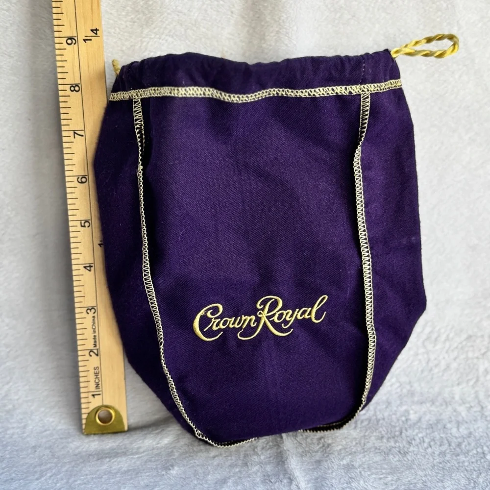 Lot of 6 Crown Royal 1.75L XL Extra Large Purple‎ & Gold Drawstring Bags 12 inch